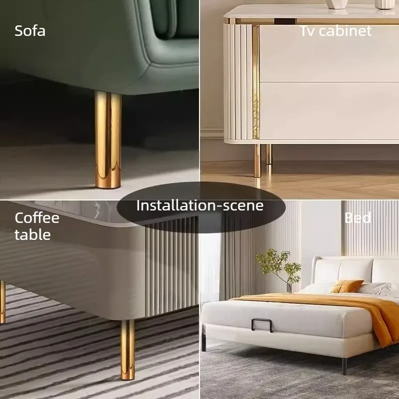 Luxury Furniture Table Legs Metal Support Feet Metal Solid Wood Feets Cylindrical Legs M8 Screw