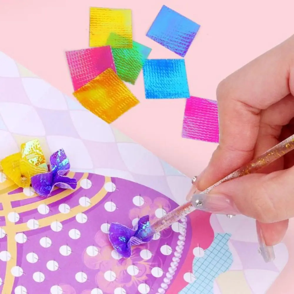 4Pcs/Set Princess Theme Poke Art Activity Sheets DIY Crafts Animal Patterns Dress-Up Sticker Set Pen Accessories Included