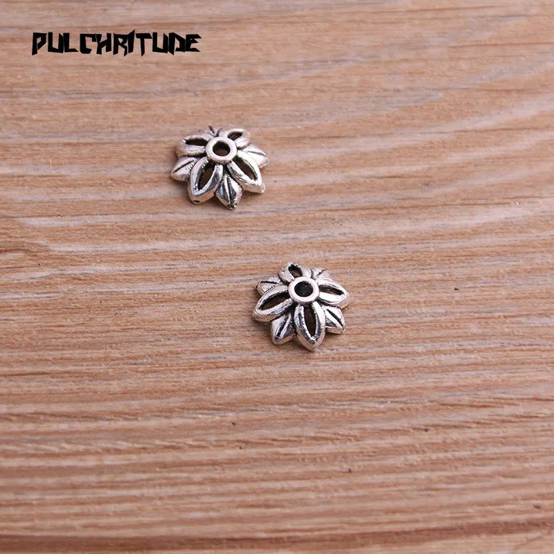 60pcs 4*11*11mm Two Color Bead Caps Charm Hollow MINI Flower Pendants Jewelry Accessories DIY Receptacle Charms