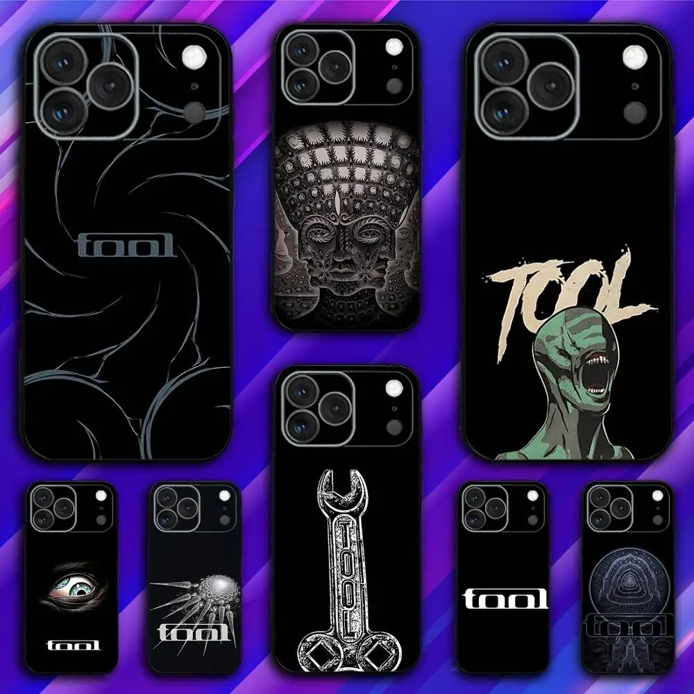 

T-Tool Band Rock Music Phone Case For iPhone 17,16,15,14,13,12,11,Pro,Max,Plus,X,XS,SE4,E,Mini,Soft Black Case