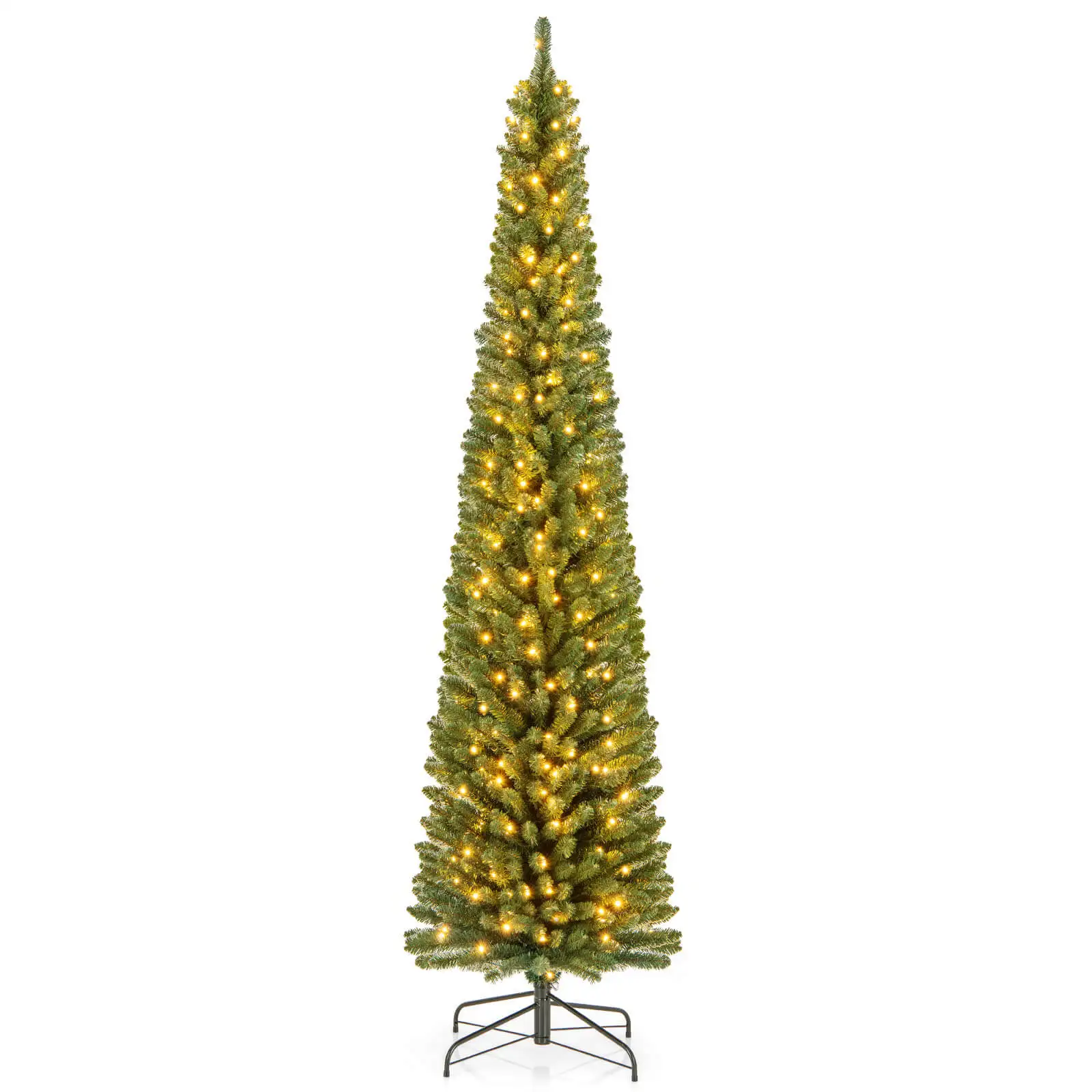 

8 FT Pencil Christmas Tree w/671 Memory Wire Branch Tips 250 LED Lights for Home