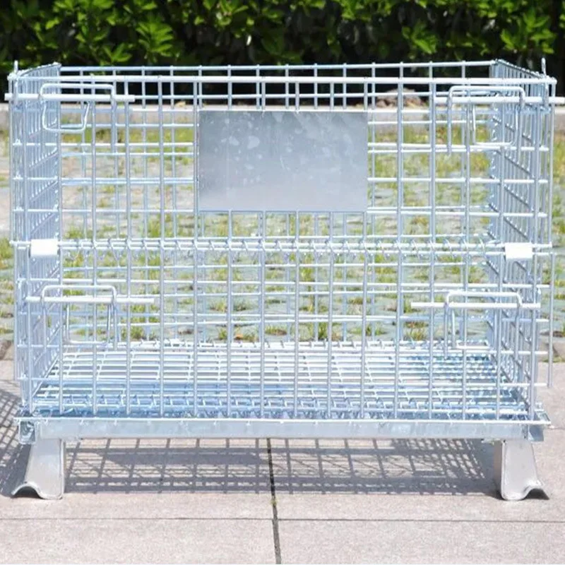 Warehouse workshops use metal mesh stacking, folding iron frames, storage cages, butterfly cages, iron frames, storage frames