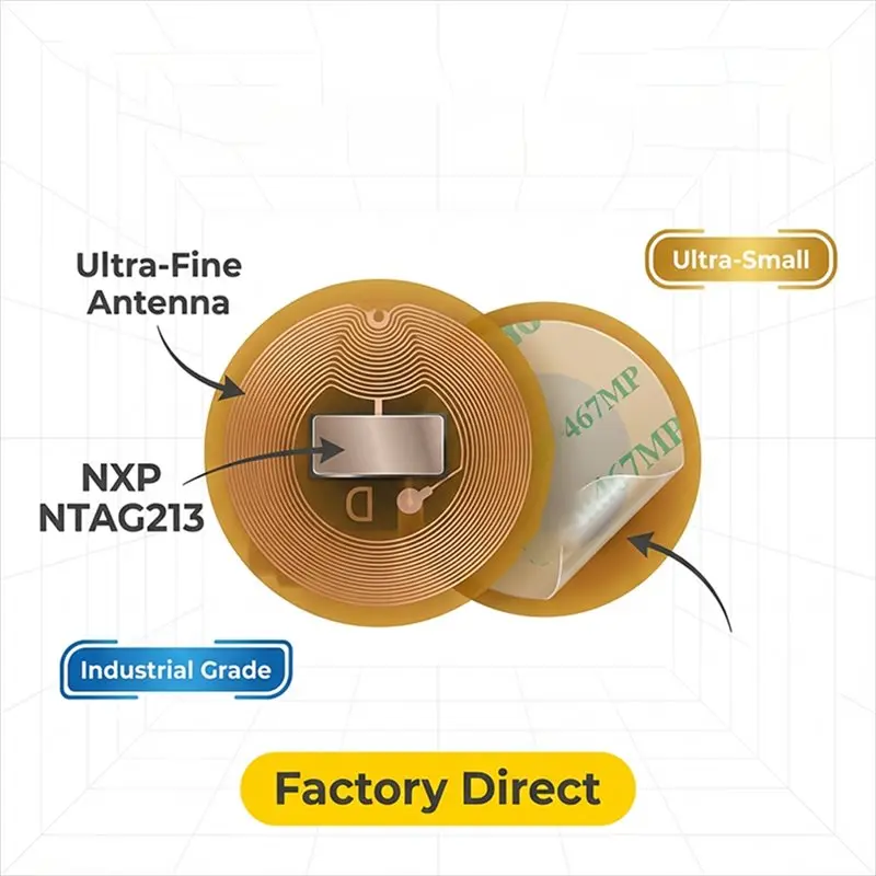 BAAE NFC Tag 6Mm Diameter NXP NTAG213 Programmable RFID Sticker Round Waterproof Flexible FPC Label For Phones