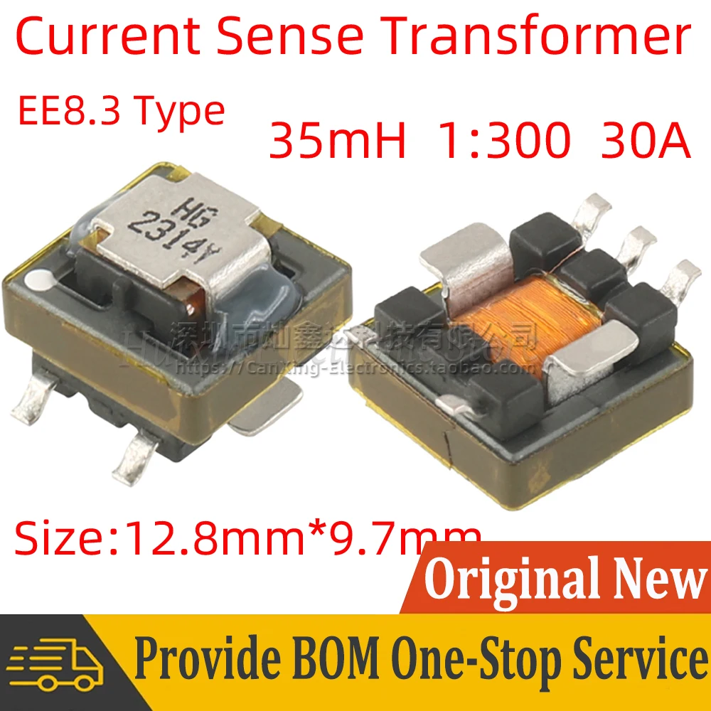

5pcs EE8.3 SMD High Current Precision Current Transformer Turns Ratio 1:300 30A 35mH Inductance SMT SMD08E1707R