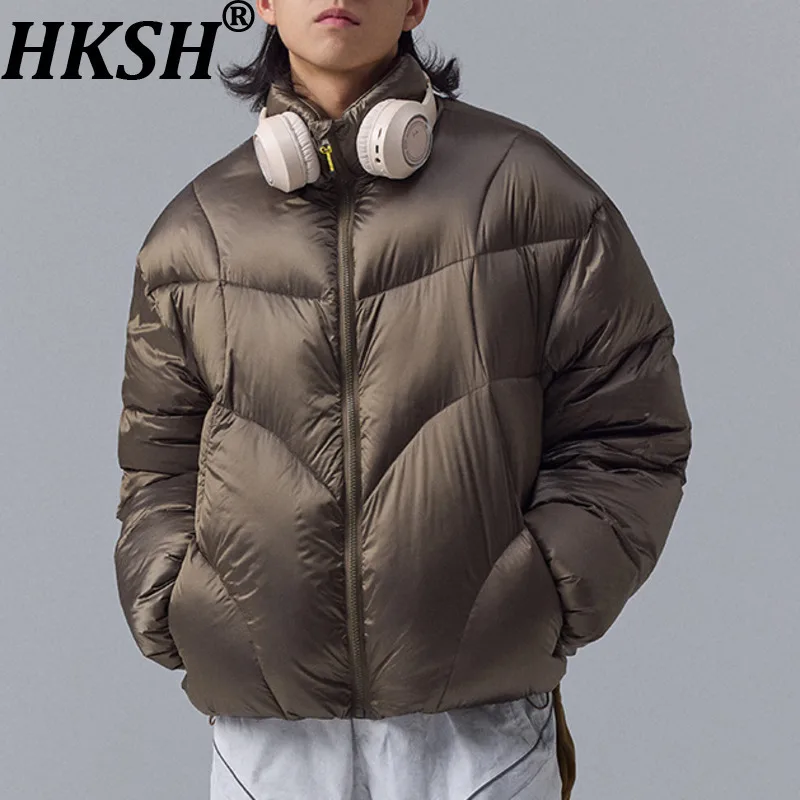 

HKSH 2025 Winter New Women's Down Coat Stand Collar Zipper Waterproof Windproof Outdoor Casual Ins Thickened Warm Jacket HK14709