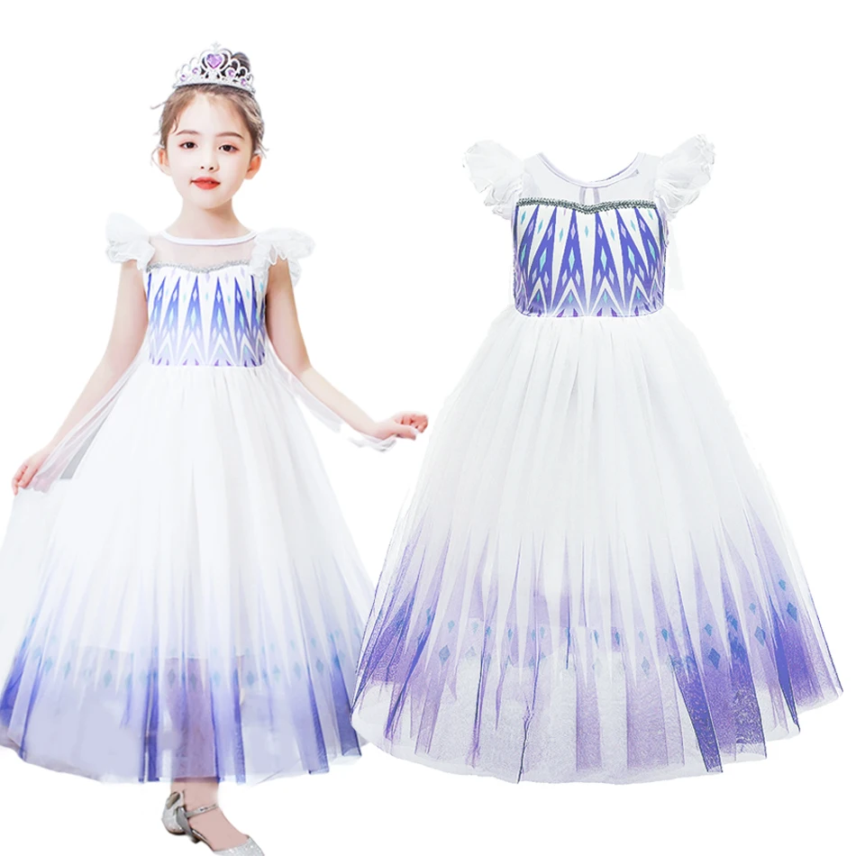 

Childrens Frozen 2 Costume Little Girl Princess Halloween Costume Childrens New Elsa Party Ruffle Dress Role-playing Lobby