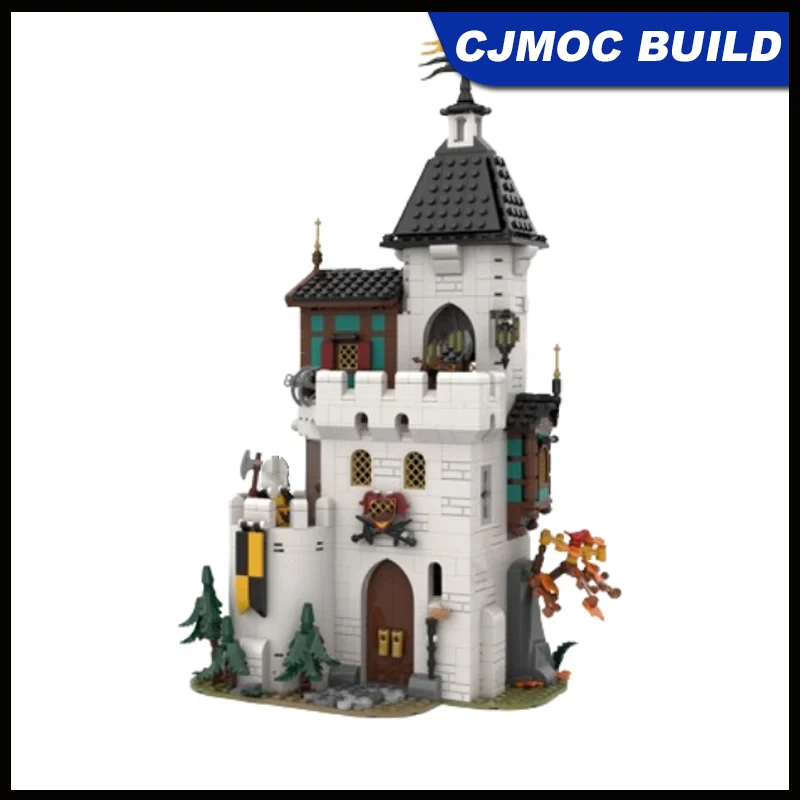 

Spot MOC-189672 1213pcs MOC White Tower Assembly Building Blocks Castle DIY Building Bricks Model Toy For Collector