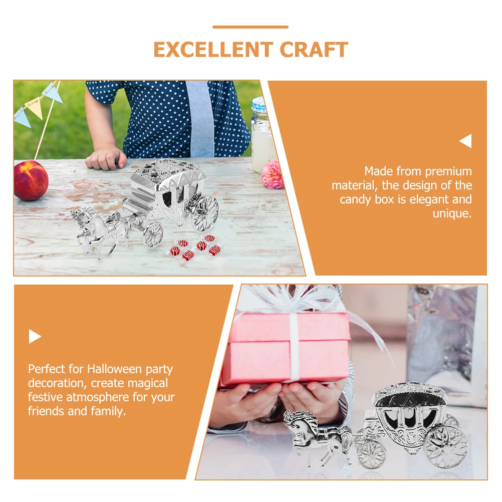 

2Pcs Royal Carriage Candy Boxes Elegant Cart Design Party Favor Storage Box Wedding Candy Holder Treat Box Exquisite