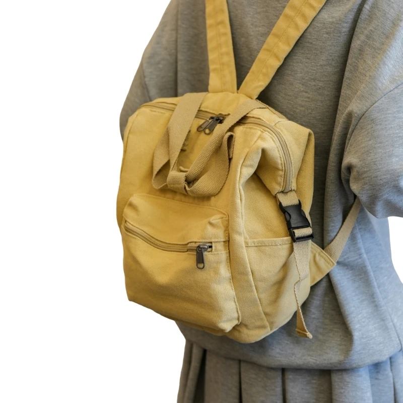 Mochila lona para mujer, bolso escolar, combinación perfecta estilo y utilidad para transporte diario