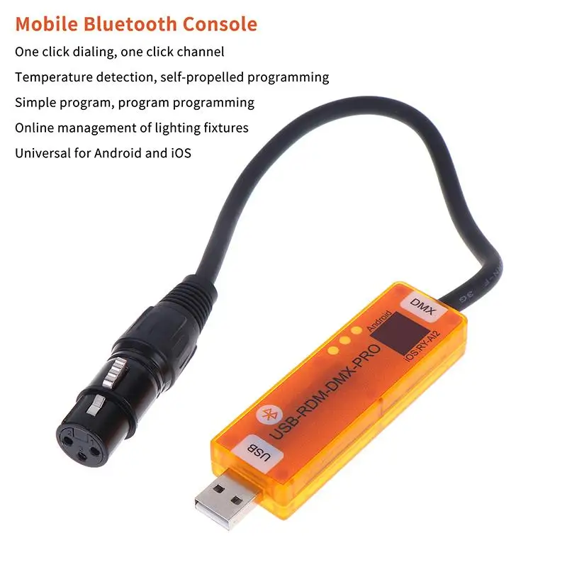 USB-RMD-DMX2.0 Mobile App DMX RDM Dialer Stage Light Wireless Controller Compatible With Android IOS Cell Phone Devices