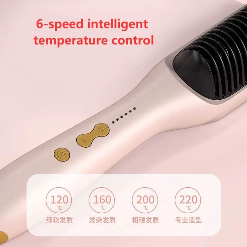 Imagem -04 - Xiaomi Novo Alisador de Cabelo Modelador Escova Cerâmica Elétrica Endireitar Barba Escova Rápido Aquecimento Modelador Alisador Pente Estilor