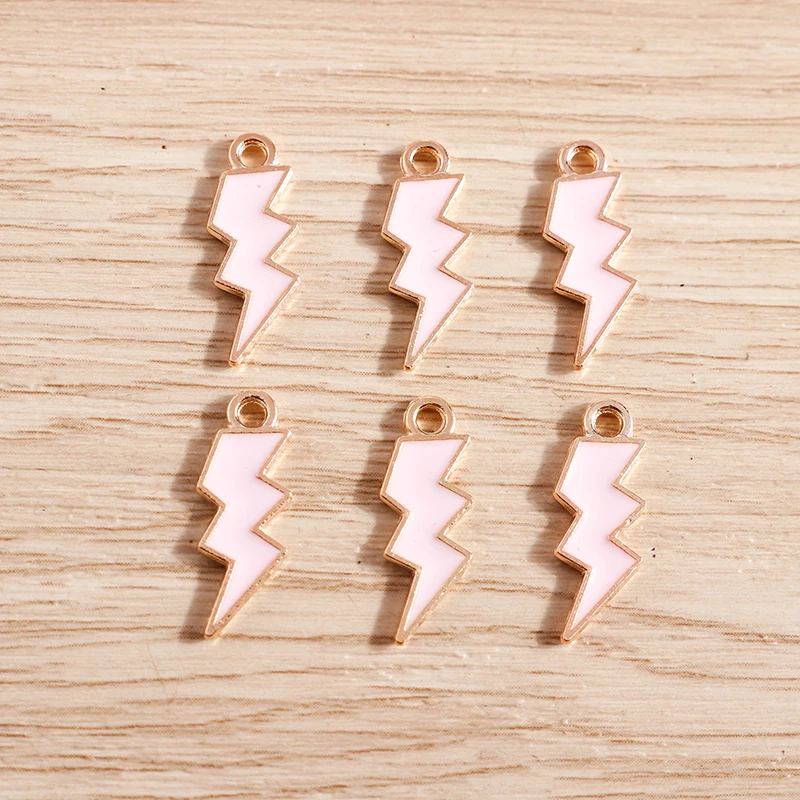 10 Stück niedliche, bunte Emaille-Anhänger in Form von Blitz, Mond und Wolken für die Schmuckherstellung, Ohrringe, Anhänger, Halsketten, DIY-Bastelarbeiten und Accessoires. – Detail 13