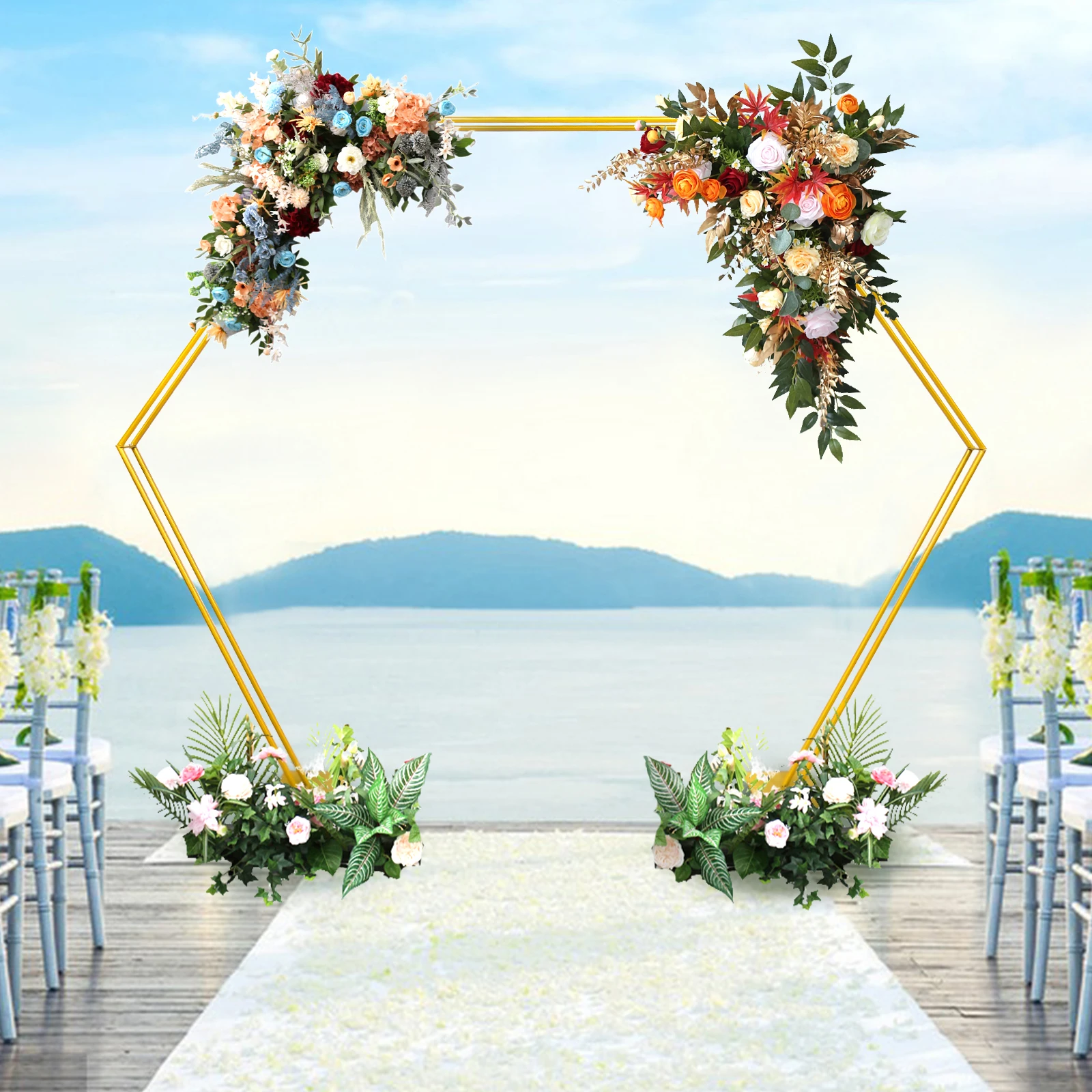 

8.2*7.2 ft Wedding Backdrop Stand Birthday Christmas Parties Background Decorations Wedding Arches Backdrop Stand