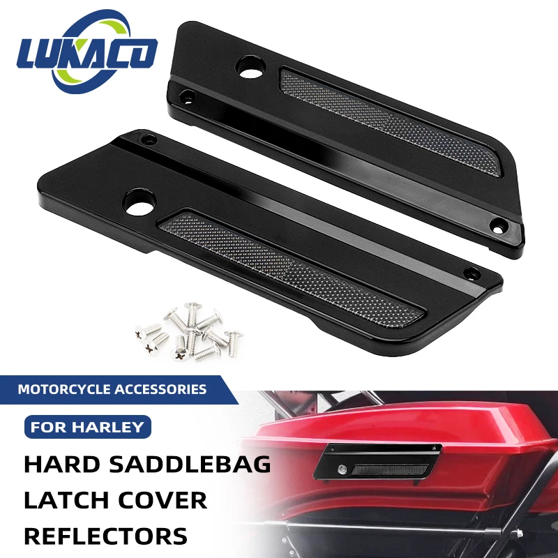 

Motorcycle Black Accessories Saddlebag Latch Covers For Harley Touring Electra Street Glide Road King FLH FLT FLHR FLTR 93-13