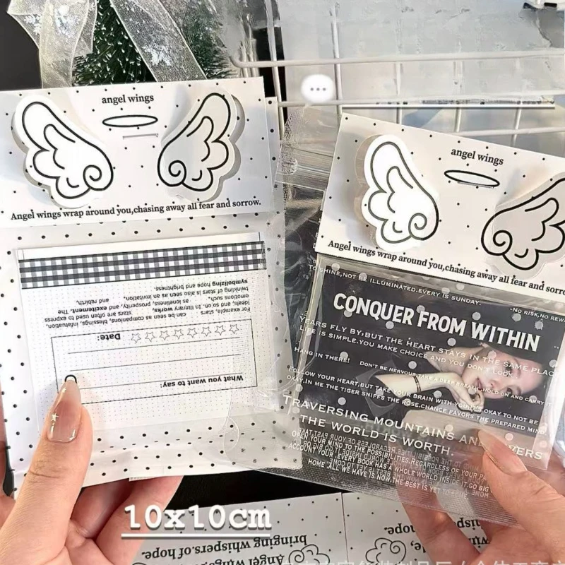 

10 шт./компл., корейский стиль, нерегулярный топпер с крыльями в горошек, сложенная декоративная фотокарта Kpop, открытка для изготовления карт, подарочная упаковка