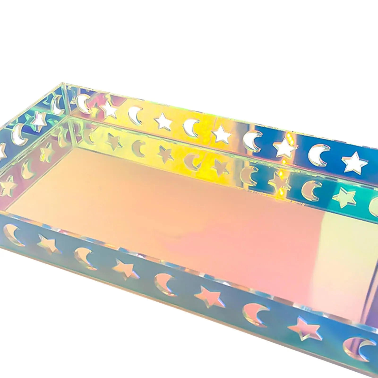 Iridescent Acrylic Bathroom Tray Storage Breakfast Iridescent Perfume Tray Vanity Tray for Dresser Bedroom Kitchen Coffee Table