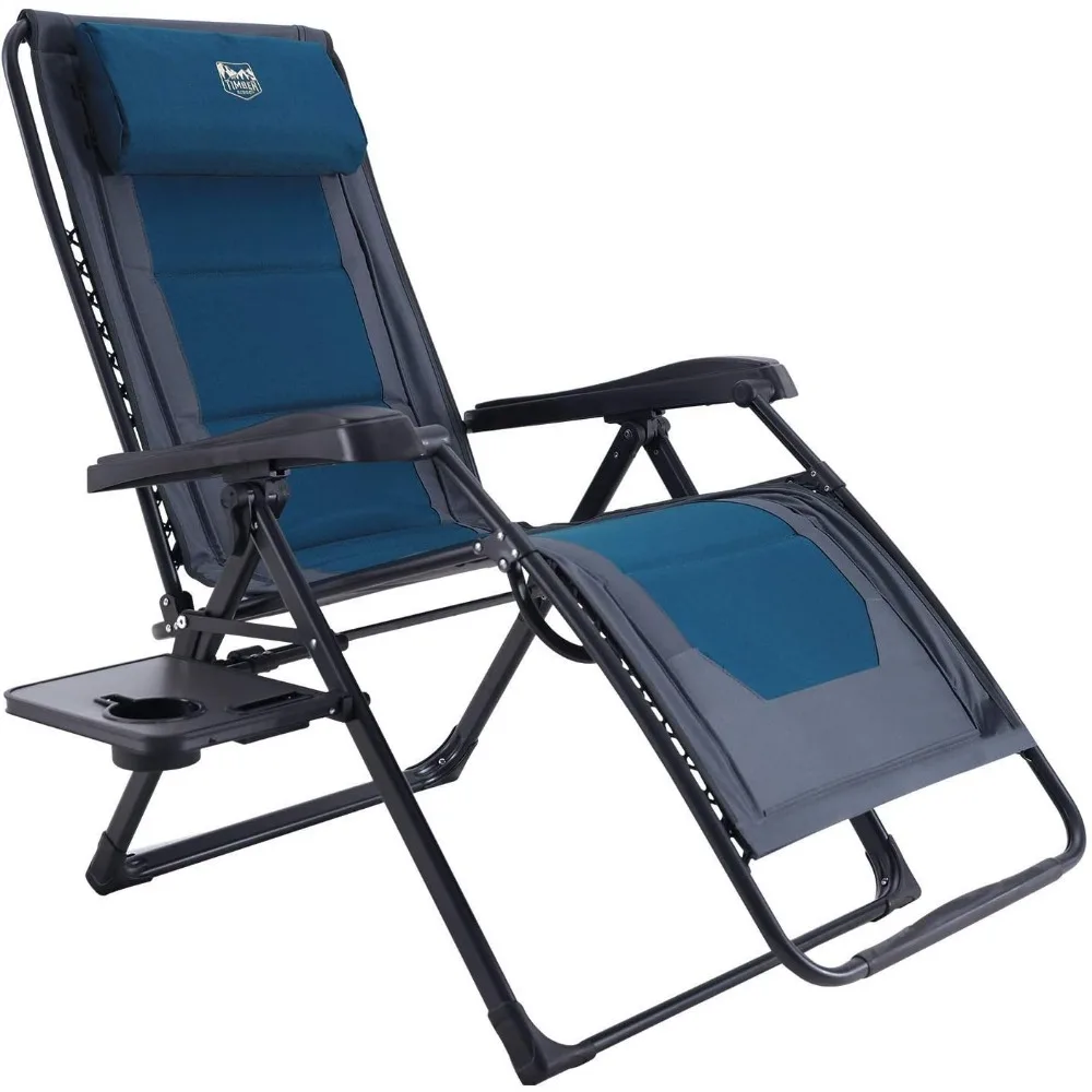 

Zero Gravity Chair Oversized Recliner 350lbs Capacity Patio Lounge Chair Padded Lawn Chair with Headrest XXL for Outdoor, Campi