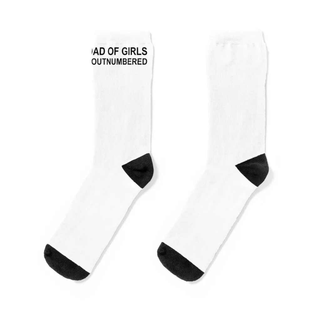 

Dad of Girls Outnumbered Socks winter new year Toe sports Antiskid soccer Socks Woman Men's