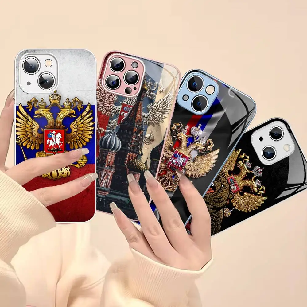 

Popular Flag Of Russia For IPhone 14 13 12 Mini 11 Pro XS Max X XR 14 Plus Tempered Glass Cover