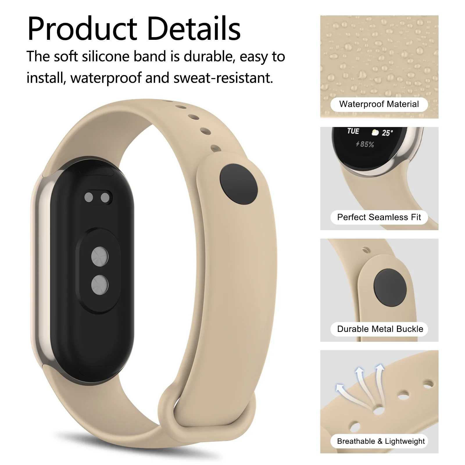 Per Xiaomi Mi Band 10 9 8 cinturino cinturino cinturino sportivo in silicone morbido cinturino in gomma per Xiaomi Miband 8 9 accessori NFC