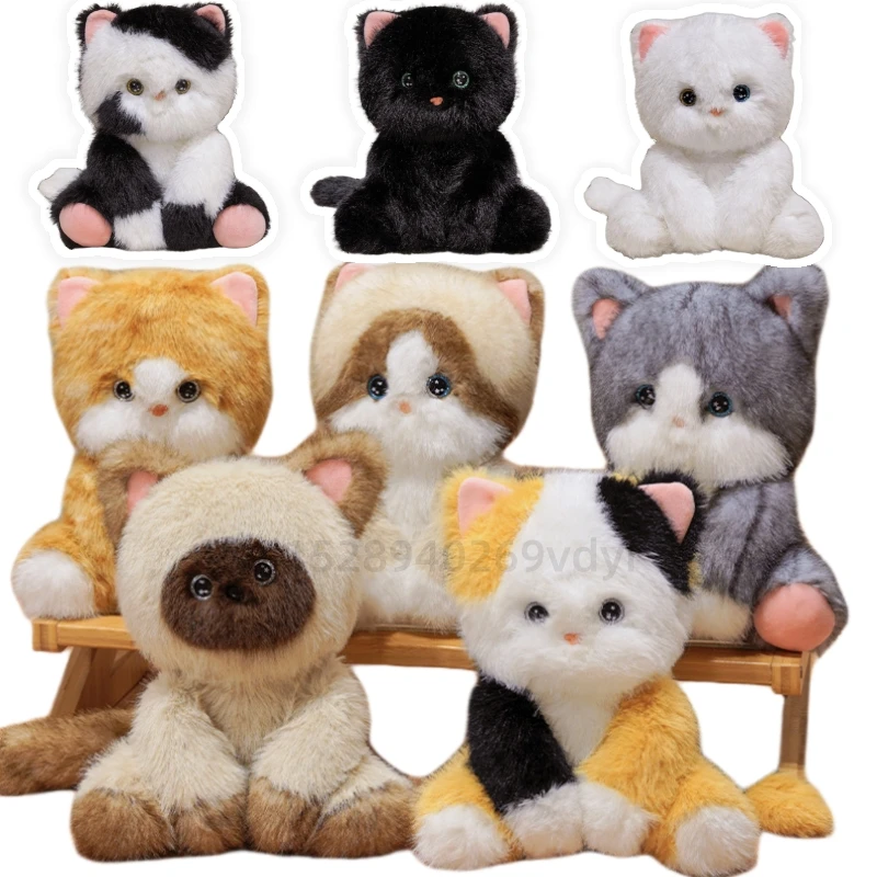 1pc Cartoon Katze Plüsch Puppe Devon Rex Siamese Katze Simulation Plüsch Spielzeug Kawaii Begleiten Schlaf Spielzeug Kind Geburtstag Geschenk s dekoration