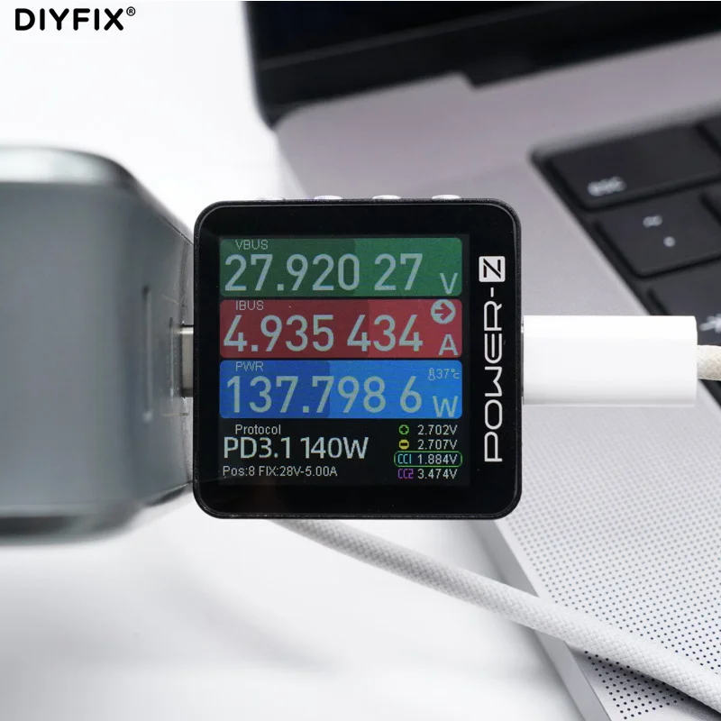 ChargerLAB Power-Z KM003C USB PD3.1 QC5.0 Протокол 48 В Диапазон Dual Type-C Цифровой вольтметр и амперметр Тестер Power Bank