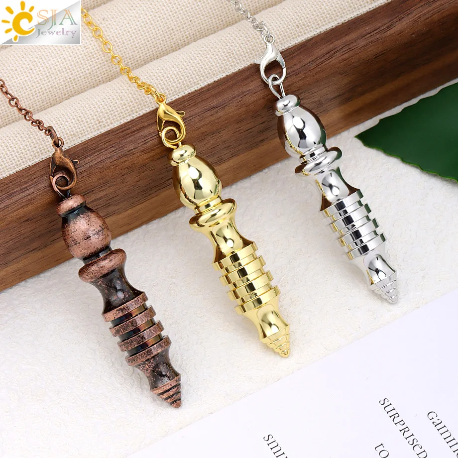 CSJA медь латунь металлический кулон маятник для лозоходный кулон Pendulo гадание энергетическая работа медитация для женщин и мужчин амулет H839