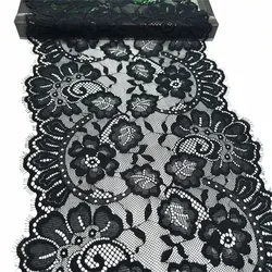 3y/lot Width 22cm Black Elastic Stretch Lace Trim Lingerie Skirt Hem Underwear Sewing Craft DIY Apparel Fabrics Lace