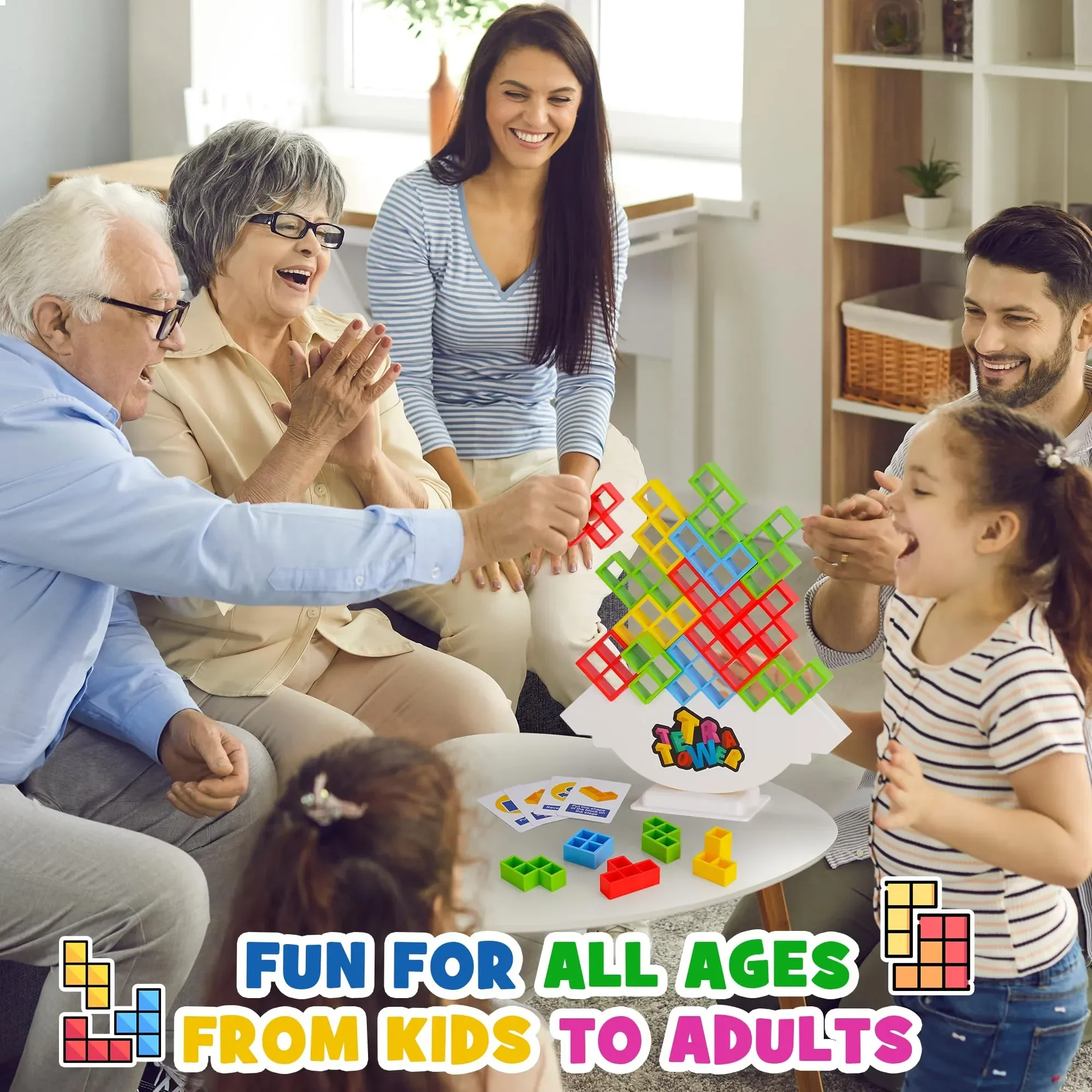 48PCS Tetra Tower Fun Balance Impilabile Building Blocks Gioco da tavolo per bambini Adulti Amici Dormitorio della squadra Gioco per famiglie Notte