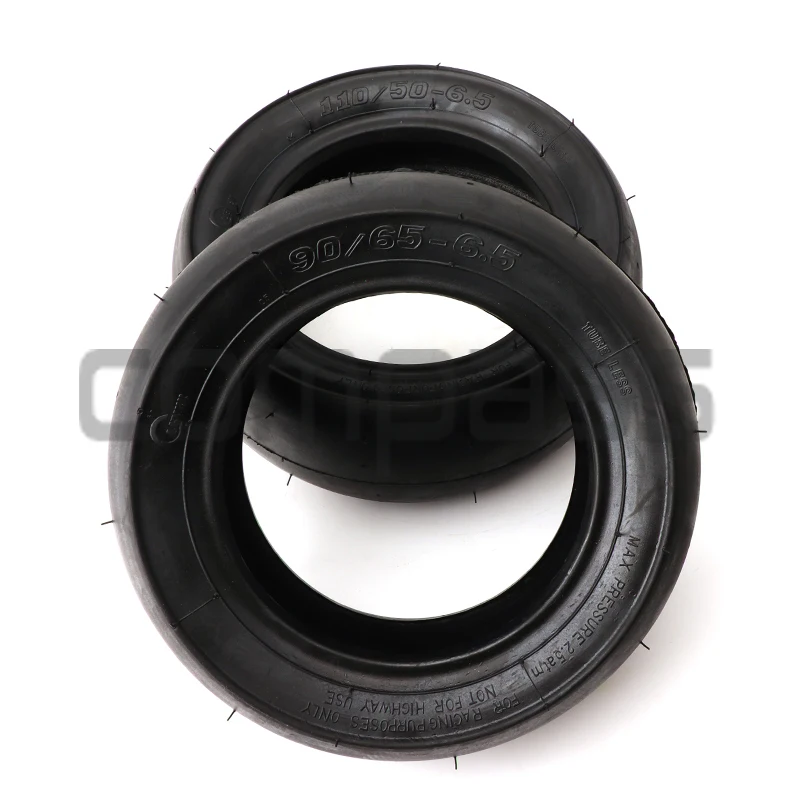 90/65-6.5 Front 110/50-6.5 Rear Tubeless Tire for 47cc 49cc Mini Pocket Bike Small Sports Car Motorcycle Accessories Slick Tire