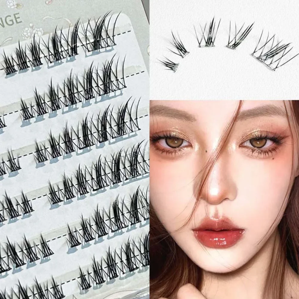 6 Rows Sunflower False Eyelashes Glue Free Natural Soft Curled Segmented Manga Fake Eyelash Extension DIY Makeup Tools