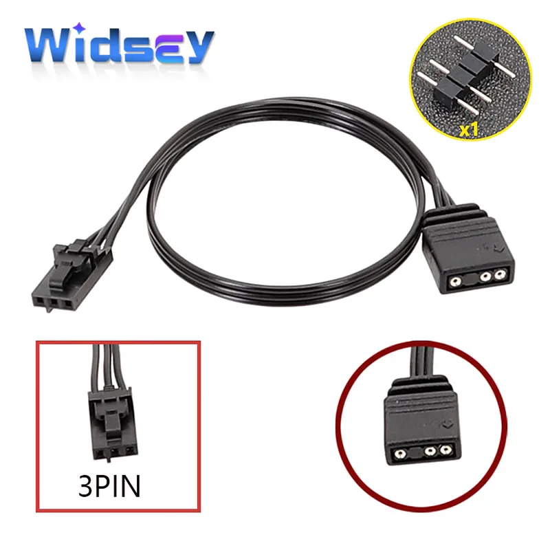 3Pin 4Pin QL LL120 ICUE Adapter Cable HD ML Argb Corsair 4pin To 5V 3pin Controller 25cm SQC128 Synchronous Light Connector