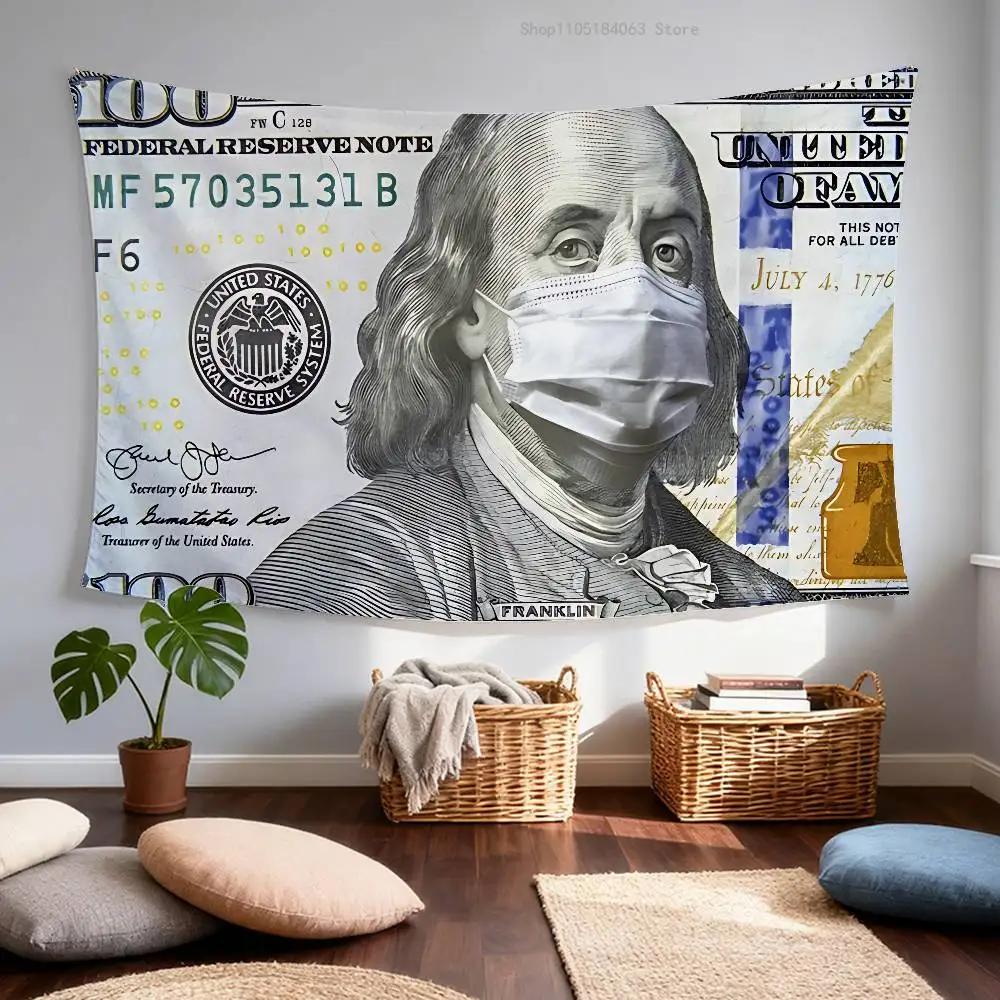Face M-Mask On Thousand D-Dollar Flag Tapestry Banner For Bedroom Outdoor Living Room Restaurant Bar Wall Decor Party