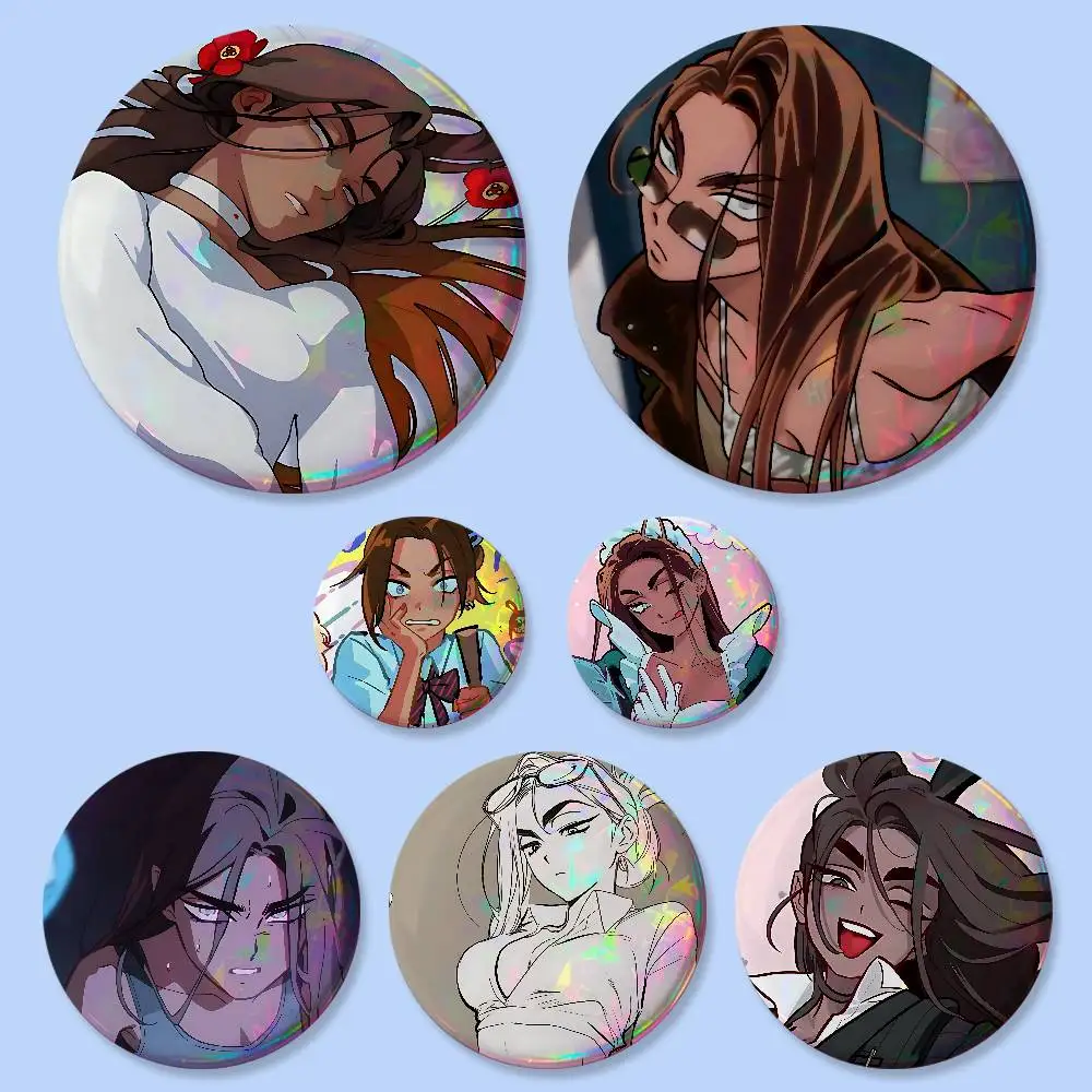 Anime Alien Stage Girls Hyuna Anstecknadeln Runde Kreative Pins Broschen Taschen-Deko-Accessoires für Fans, Sammler und Freunde als Geschenke