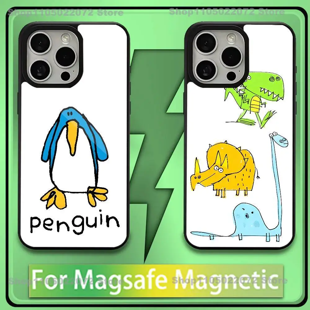 

Cute Cartoon Animal Phone Case For iPhone 17,16,15,14,13,12,11,Plus,Pro,Max,Mini Soft Magesafe Magnetic Wireless Charge