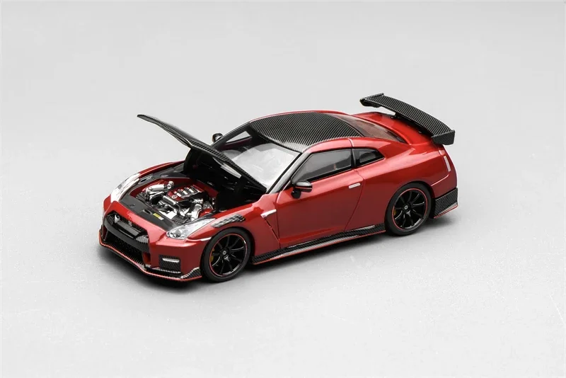 PreSale 1:64 R35 2022 Special Edition Stealth Gray / Vibrant Red Die-Cast Car Model Miniature Gifts
