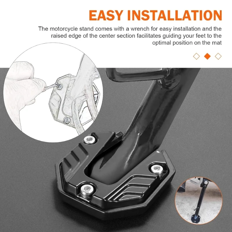 Motorcycle Kickstand Foot Pad Wide Base Aluminum Construction For NMAX155 Enhances Parking Stability D7YA