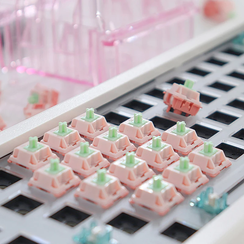 10-30PCS Ania Switches Pink Linear Pre Lubed Switch RGB Mx Stem Switch For Mechanical Keyboard 5pin POM