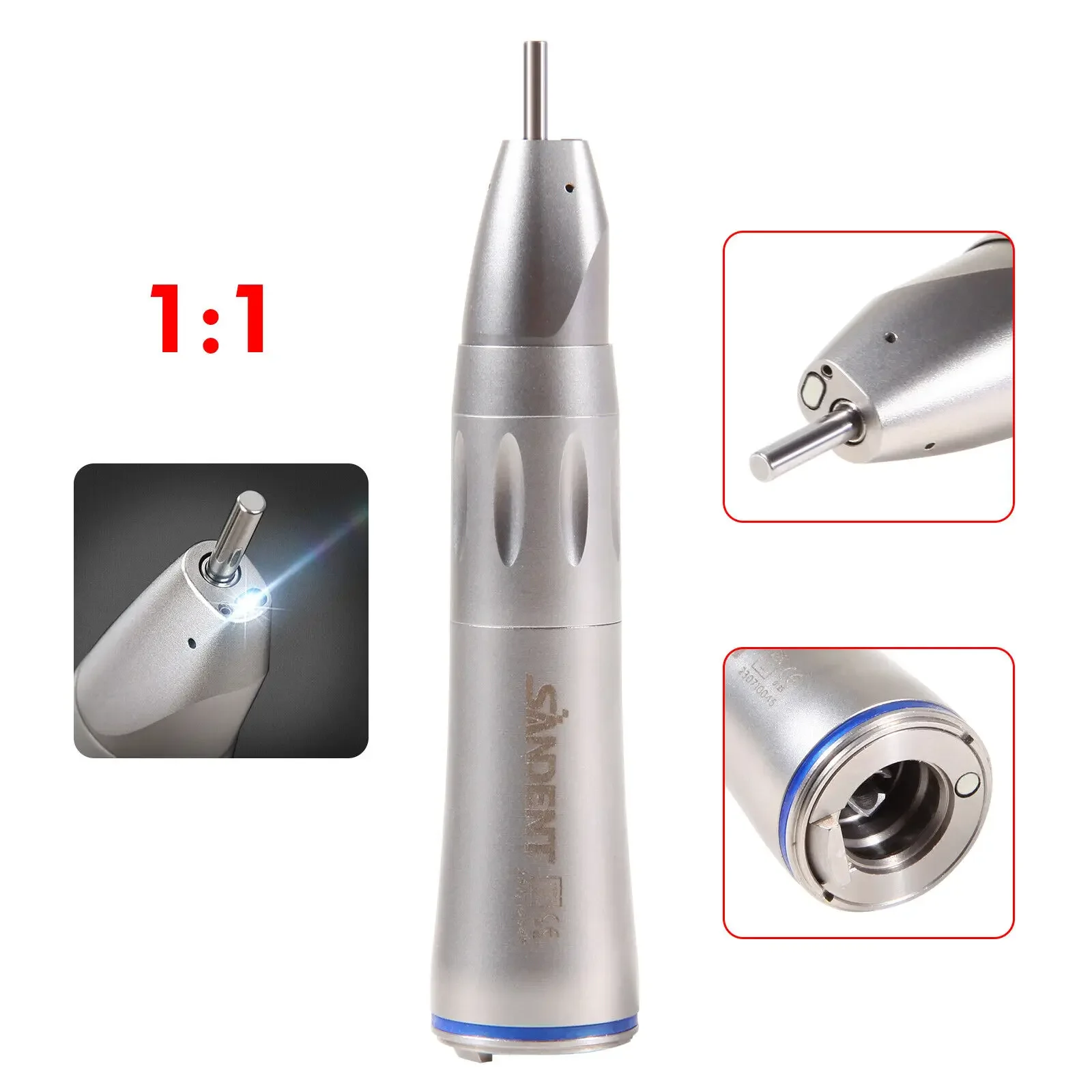 Dental Fiber Optic LED Straight Handpiece Nose Cone Low Speed Inner Water Spary Fit Nsk Kavo