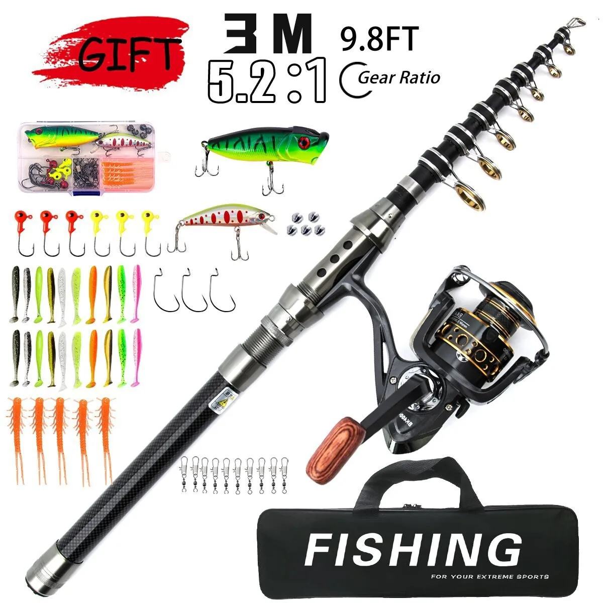 carbon-fiber-short-section-travel-lure-rod-comboportable-long-cast-sea-fishing-spinning-rod-complete-tackle-kit-for-angling