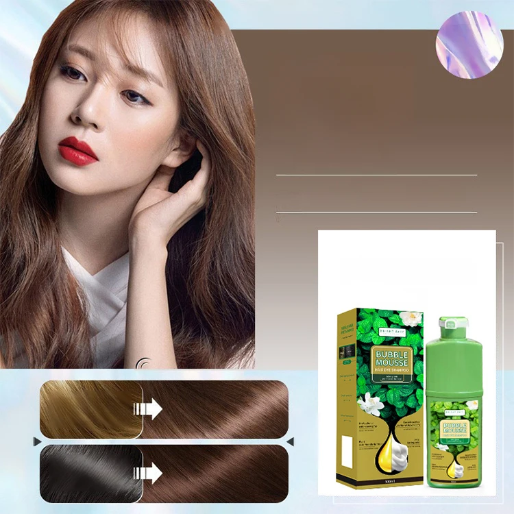 Bubble Botanische haarverf kan wit haar thuis bedekken Luie haarkleurverzorging Natuurlijke plantaardige essentie Permanente haarkleurcrème