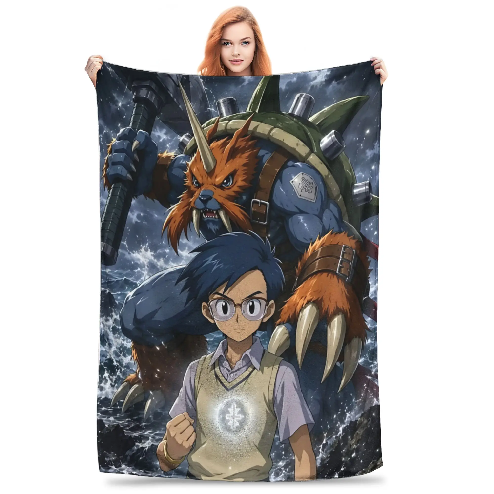 1PC Home Digimon Adventures Blanket Throw Blanket  Novelty Warm Blanket All Season Gift