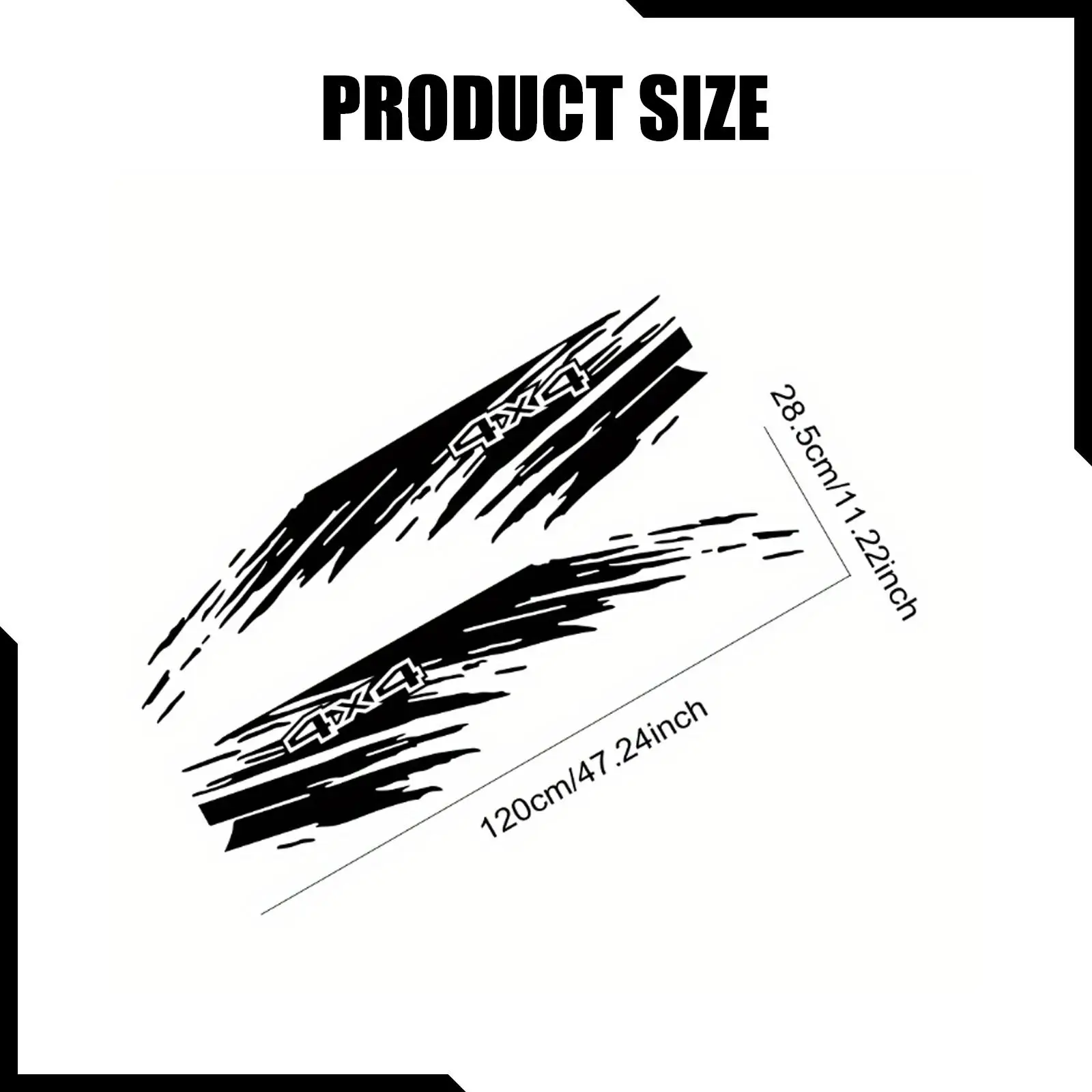 2 Decorative Car Stickers, Easy to Install, for Waist, Body Sides, SUVs And Motorhomes. 3