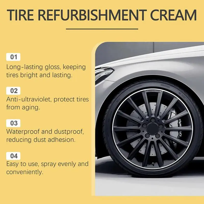 Long-Lasting Black Tire Shine Cleaning Essence 50g Tire Shine Gel Car Tire Care Agent Vehicle Tire Retreading Paste