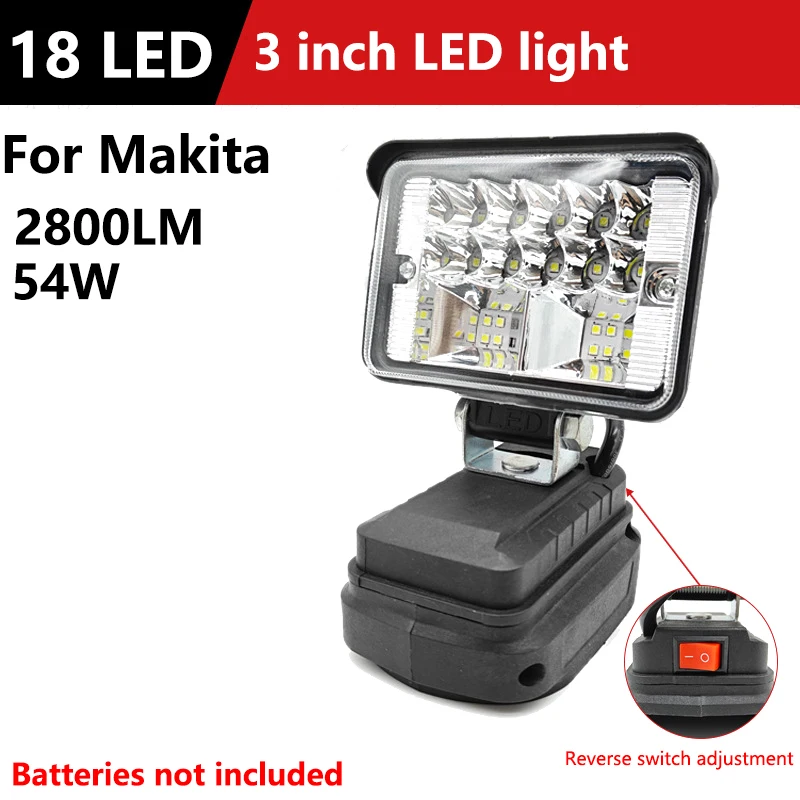 

Светодиодный фонарик, уличный прожектор для Makita 18 В BL1430 BL1830, рабочая лампа с литиевой батареей, наружное освещение, аварийное освещение