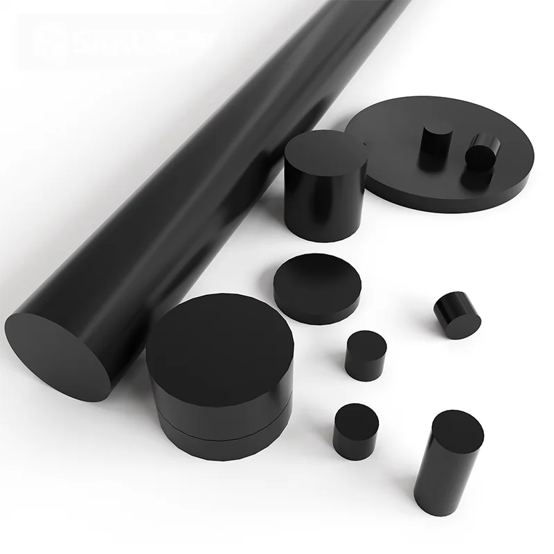 แท่งโพลียูรีเทนสีดำ 90A ขนาด 20~60*500 มม. 1 ชิ้น แท่ง PU ป้องกันแรงกระแทก สำหรับป้องกันตัว/ตัดปะเก็น แท่งพลาสติกยืดหยุ่นสูง