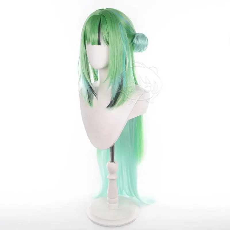 Anime Arknights Endfield Green Cosplay Perücken Kostüme Kopfbedeckung 105cm Lange Simulierte Kopfhaut Dichte Gemischte Voluminöse Langhaar-Perücken – Detail 5