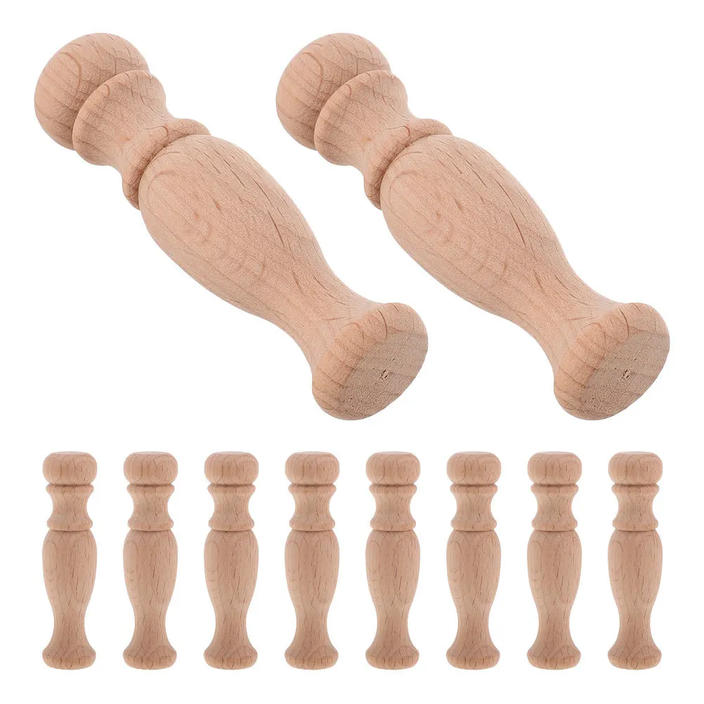 

10pcs Wooden Spindle Unfinished Hand Carved Roman Column Post For Diy Furniture Cabinet Baluster Decor Woodworking Crafts