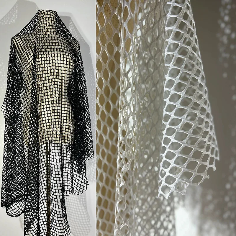 1yard 1cm large mesh fabric diamond shaped fish net mesh fabrics for sewing handmade diy dress Clothing Design Fabric