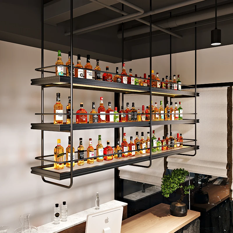 Customized Bar Hanger Wine Rack, Hanging Wine Cabinet Restaurant, Suspended, Bar Rack